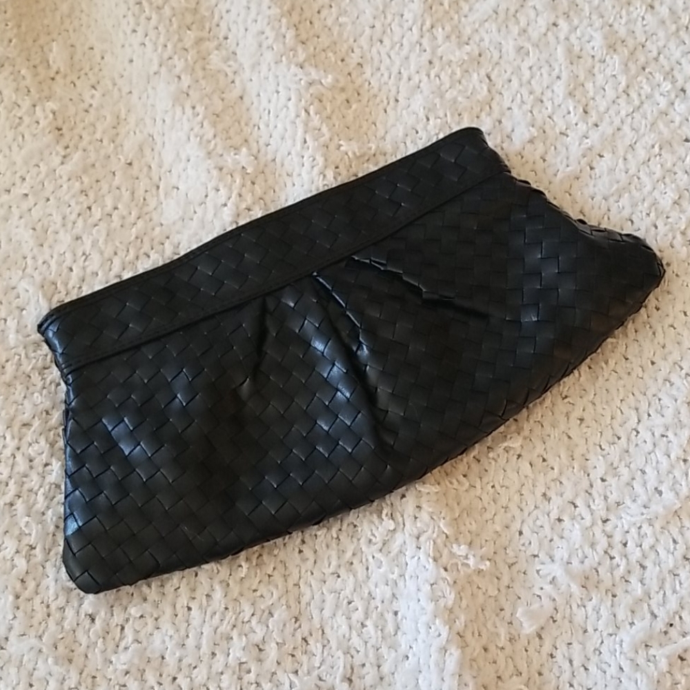 EUC Women's Black Textured Clutch Handbag